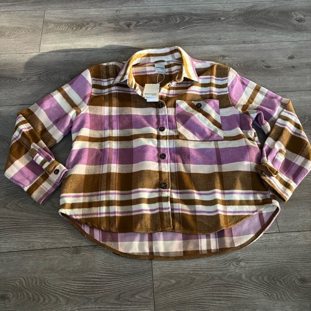 Kensie plaided shacket very soft